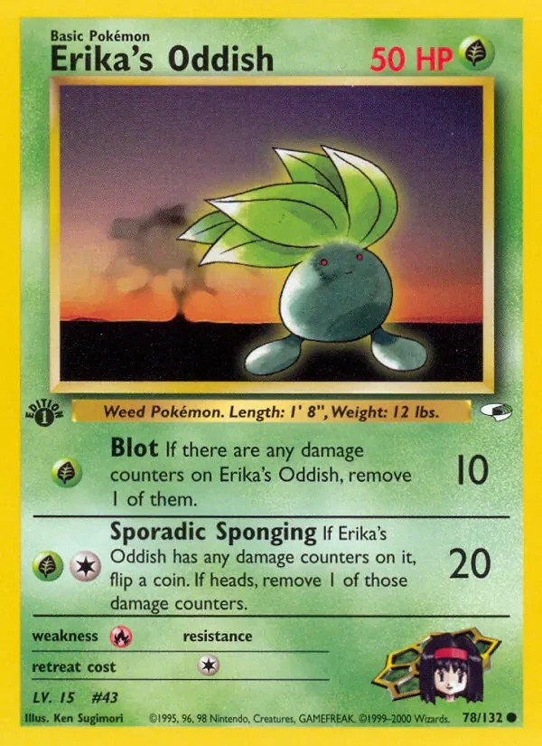 Erika's Oddish 78/132 Gym Heroes Pokémon kaart