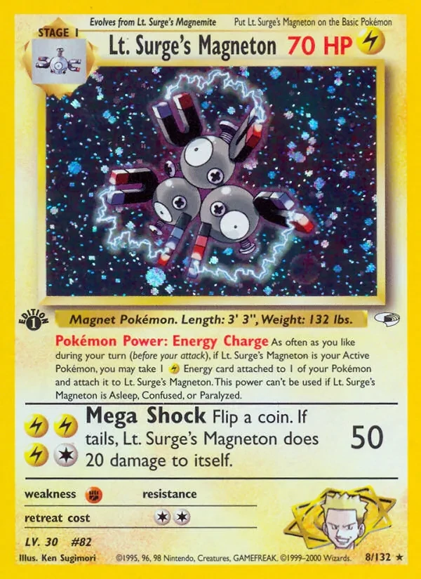 Lt. Surge's Magneton 8/132 Gym Heroes Pokémon card