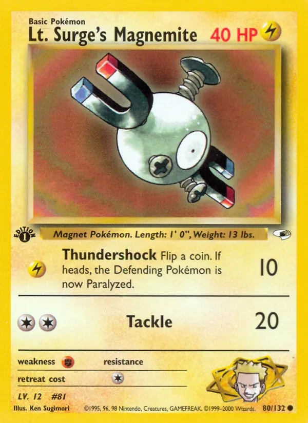 Carte Pokémon Lt. Surge's Magnemite 80/132 Gym Heroes