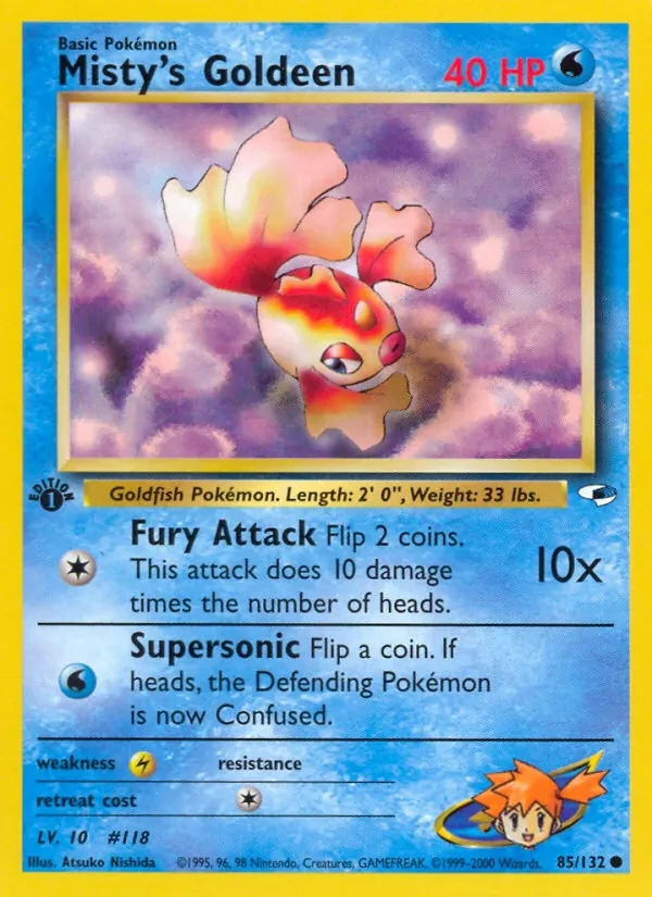 Misty's Goldeen 85/132 Gym Heroes Pokémon Karte