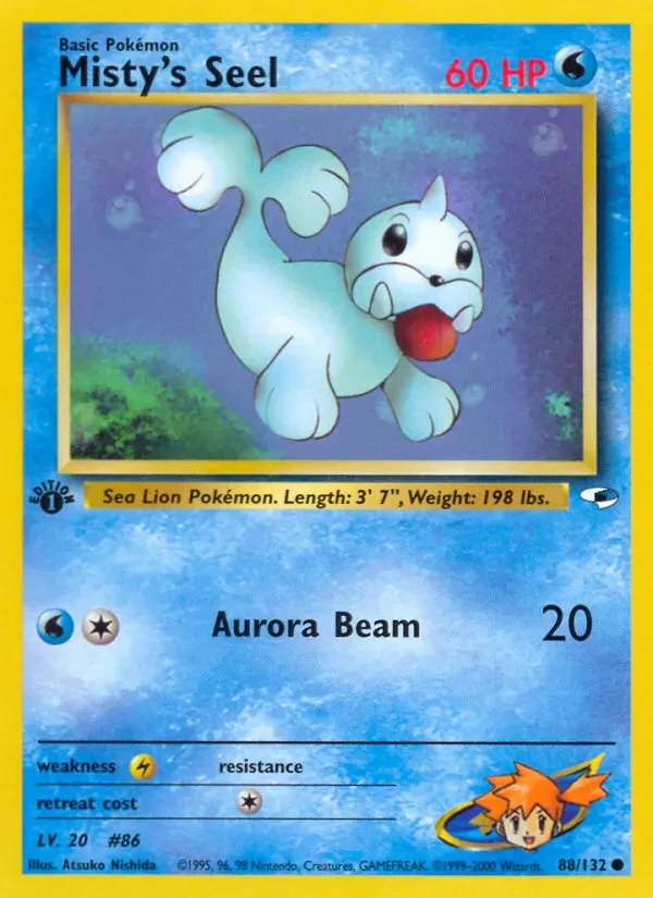 Misty's Seel 88/132 Gym Heroes Pokémon kaart