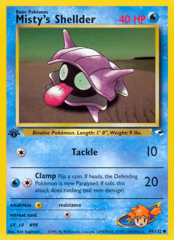 Misty's Shellder 89/132 Gym Heroes Pokémon card
