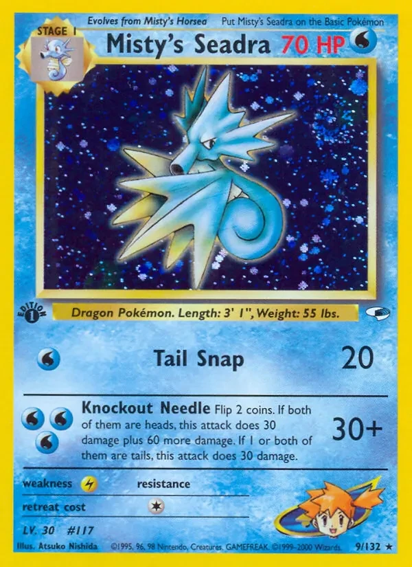 Misty's Seadra 9/132 Gym Heroes Pokémon kaart