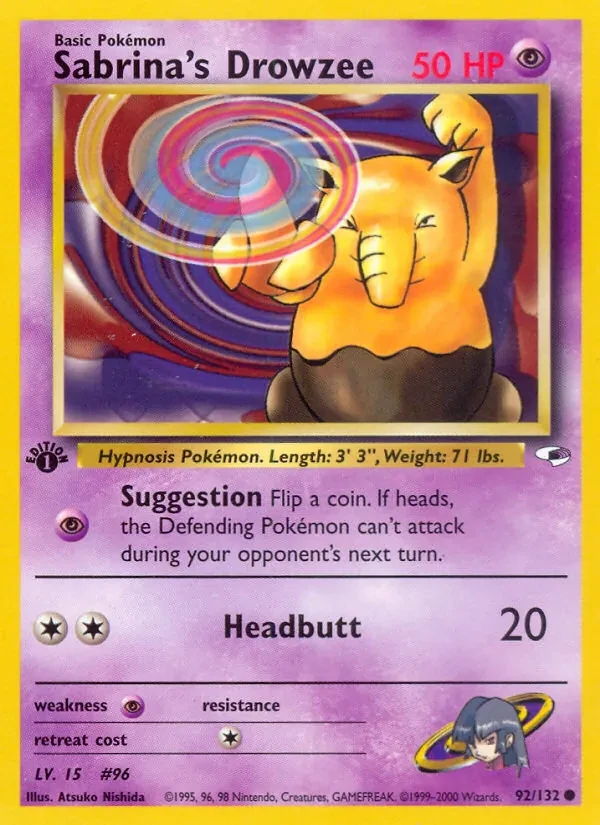 Sabrina's Drowzee 92/132 Gym Heroes Pokémon card