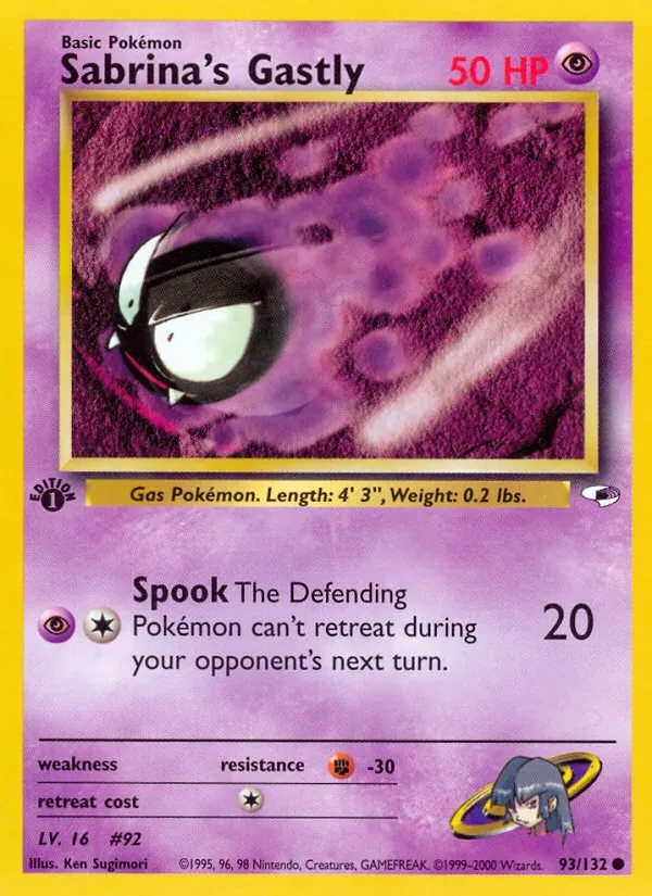 Carta Pokémon Sabrina's Gastly 93/132 Gym Heroes