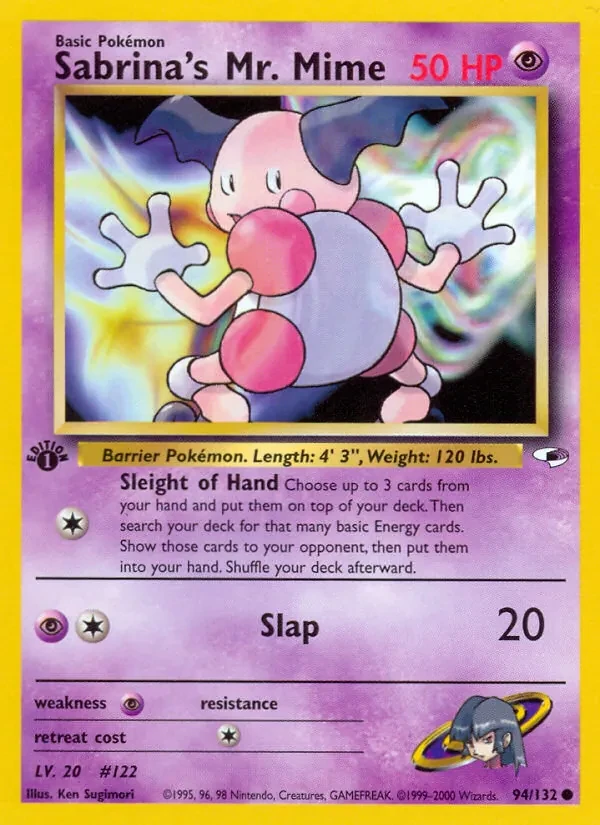 Sabrina's Mr. Mime 94/132 Gym Heroes Pokémon Karte