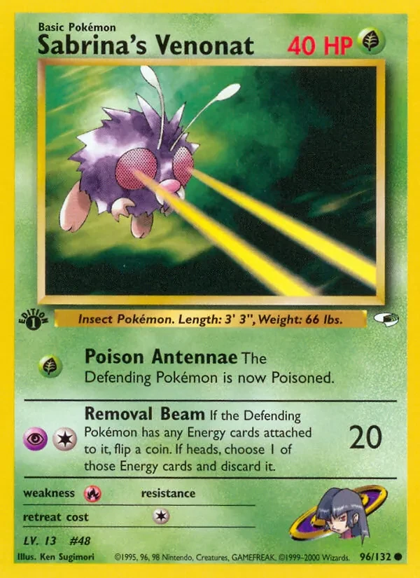 Carta Pokémon Sabrina's Venonat 96/132 Gym Heroes