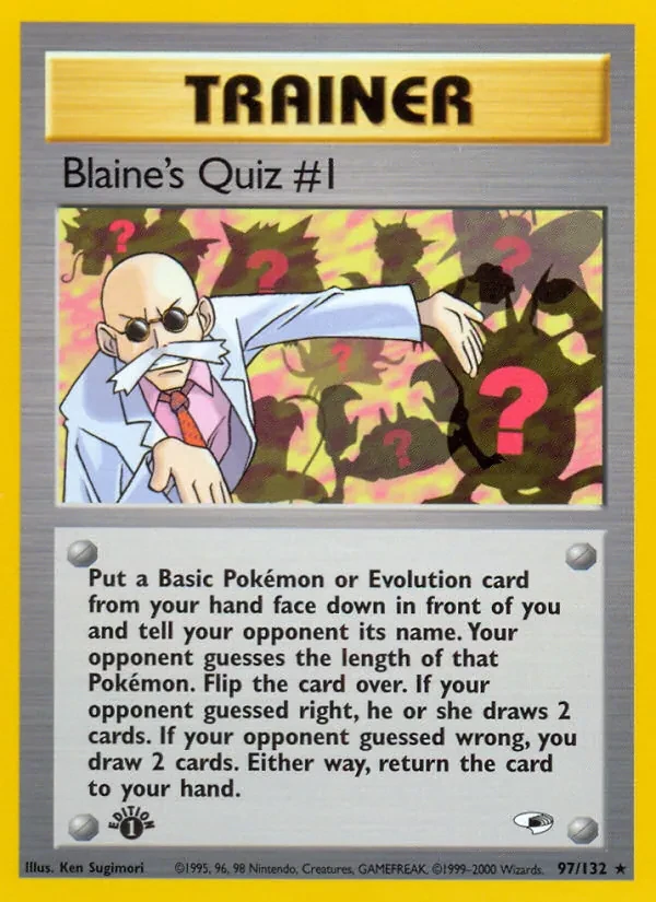 Blaine's Quiz #1 97/132 Gym Heroes Pokémon card