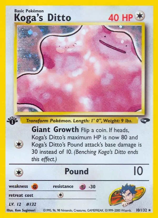 Koga's Ditto 10/132 Gym Challenge Pokémon card