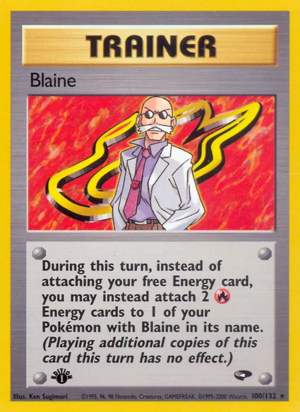 Blaine 100/132 Gym Challenge Pokémon card