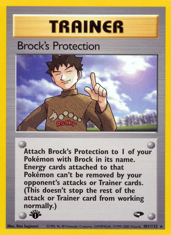Brock's Protection 101/132 Gym Challenge Pokémon card