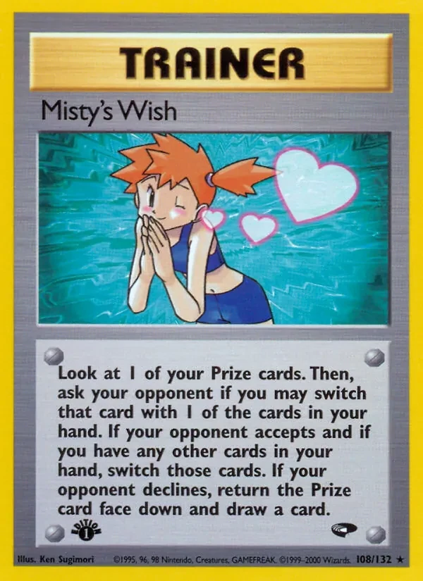 Misty's Wish 108/132 Gym Challenge Pokémon card