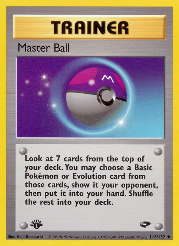 Master Ball 116/132 Gym Challenge Pokémon card