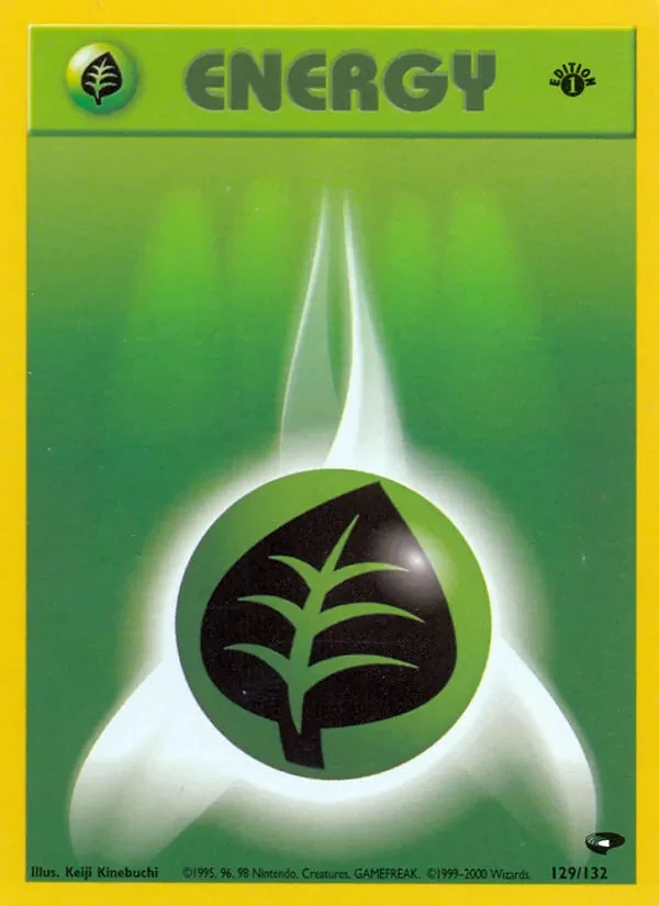 Grass Energy 129/132 Gym Challenge Pokémon card