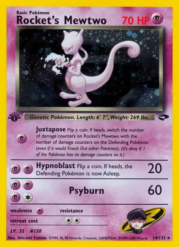 Rocket's Mewtwo 14/132 Gym Challenge Pokémon card