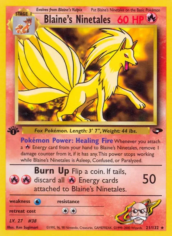 Blaine's Ninetales 21/132 Gym Challenge Pokémon Karte