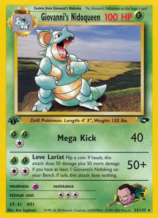 Giovanni's Nidoqueen 23/132 Gym Challenge Pokémon card