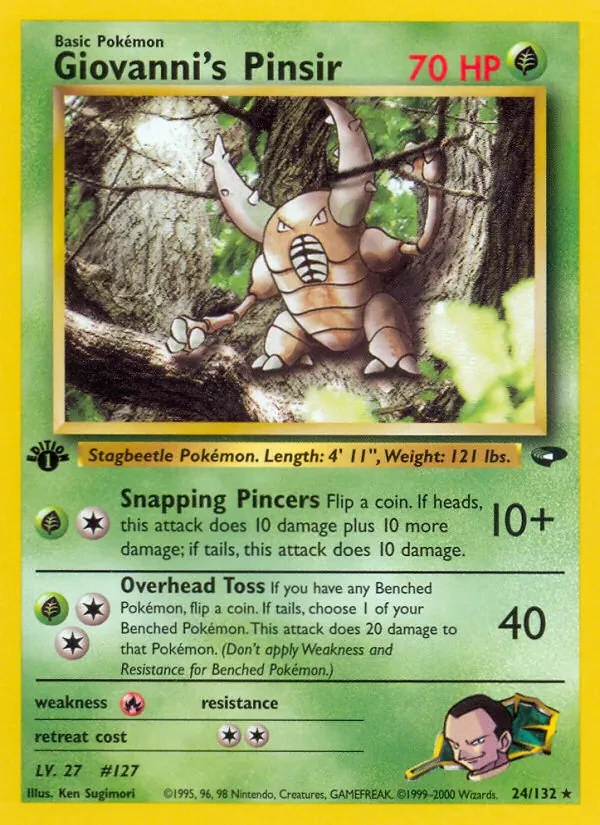 Giovanni's Pinsir 24/132 Gym Challenge Pokémon card
