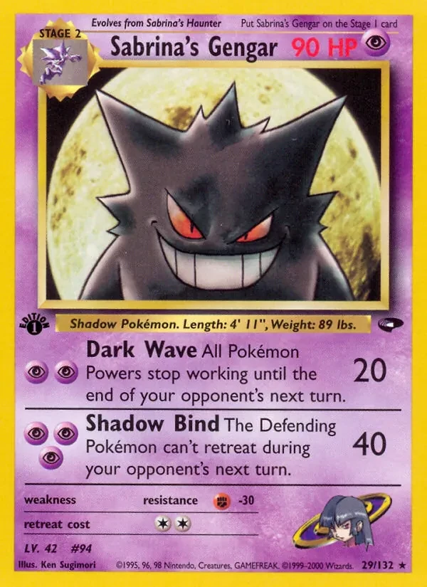 Sabrina's Gengar 29/132 Gym Challenge Pokémon Karte