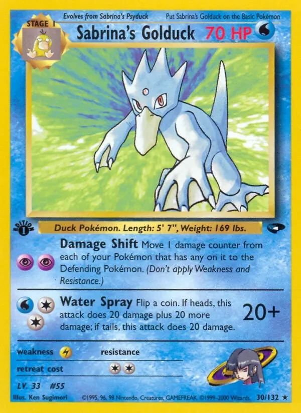 Sabrina's Golduck 30/132 Gym Challenge Pokémon Karte