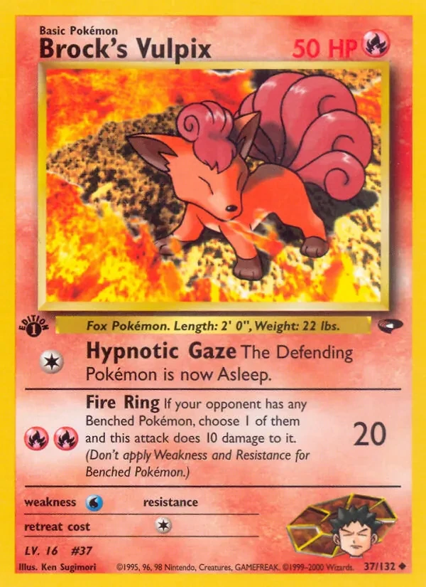 Brock's Vulpix 37/132 Gym Challenge Pokémon card