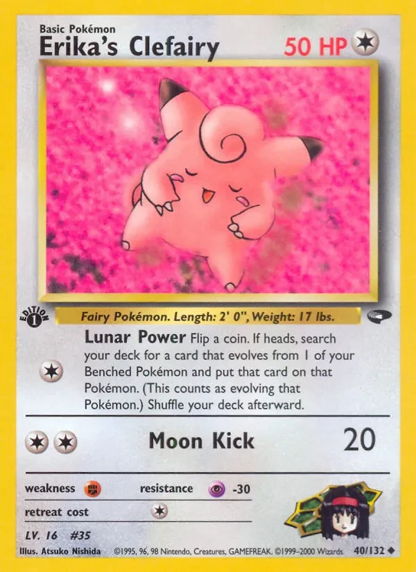 Erika's Clefairy 40/132 Gym Challenge Pokémon Karte