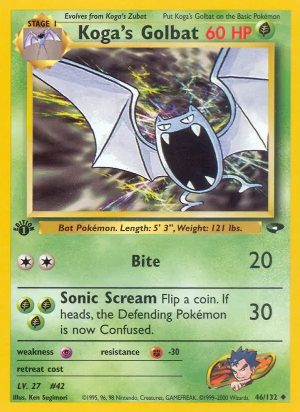 Koga's Golbat 46/132 Gym Challenge Pokémon card