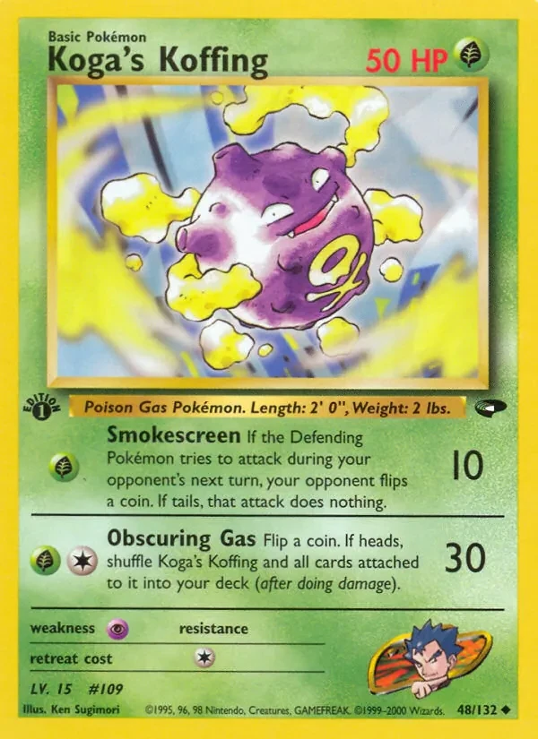 Koga's Koffing 48/132 Gym Challenge Pokémon card