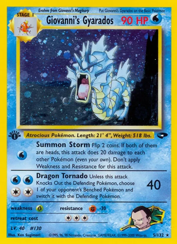 Carta Pokémon Giovanni's Gyarados 5/132 Gym Challenge