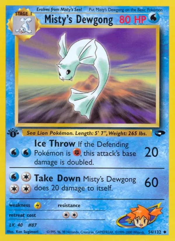 Misty's Dewgong 54/132 Gym Challenge Pokémon card