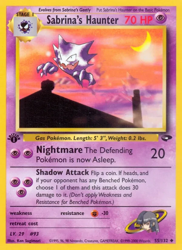 Sabrina's Haunter 55/132 Gym Challenge Pokémon Karte