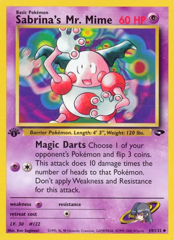 Sabrina's Mr. Mime 59/132 Gym Challenge Pokémon card