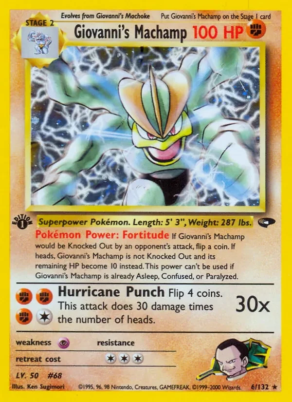 Giovanni's Machamp 6/132 Gym Challenge Pokémon card