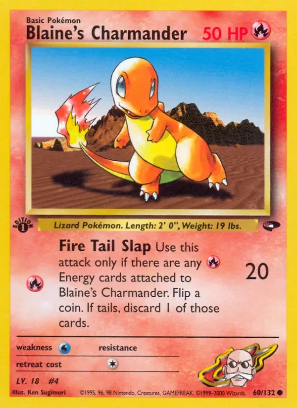 Blaine's Charmander 60/132 Gym Challenge Pokémon card