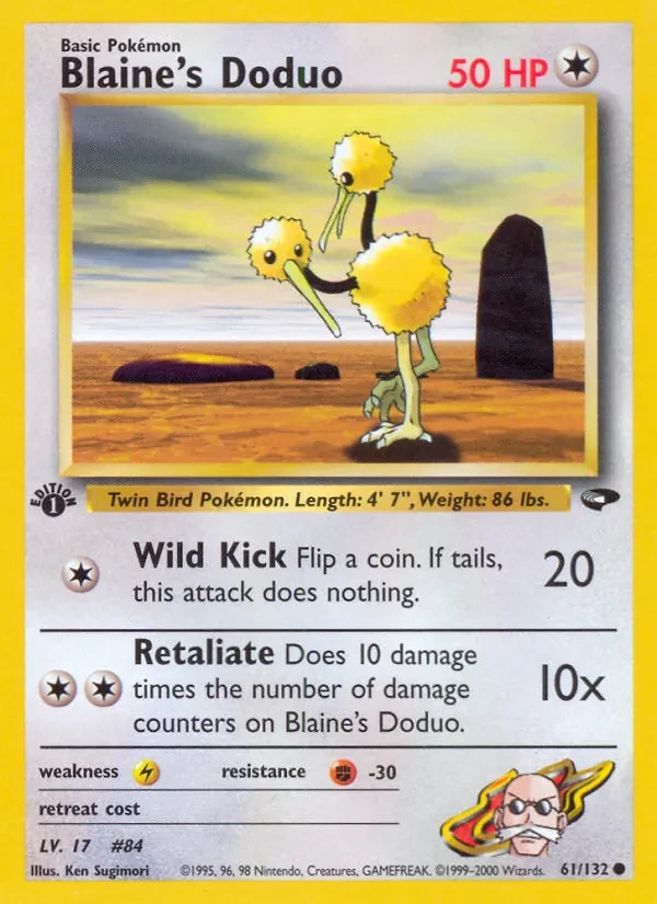 Blaine's Doduo 61/132 Gym Challenge Pokémon card