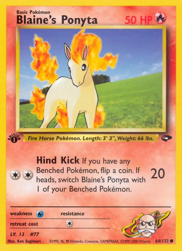 Carta Pokémon Blaine's Ponyta 64/132 Gym Challenge