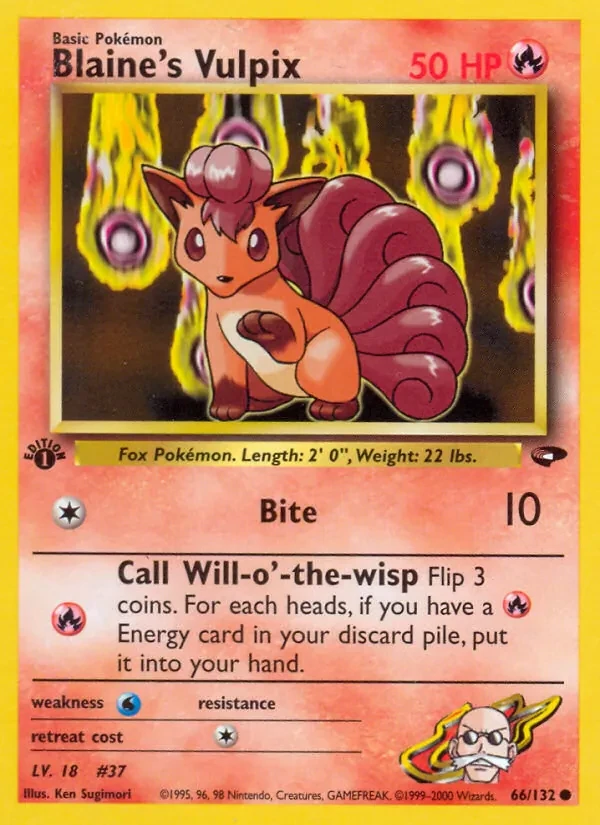 Blaine's Vulpix 66/132 Gym Challenge Pokémon card