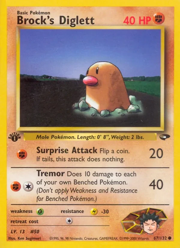 Brock's Diglett 67/132 Gym Challenge Pokémon card