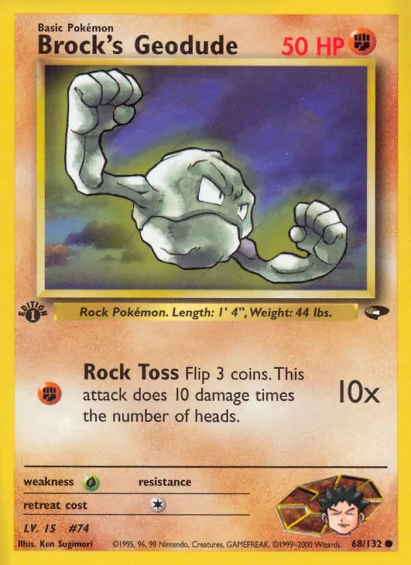 Brock's Geodude 68/132 Gym Challenge Pokémon Karte