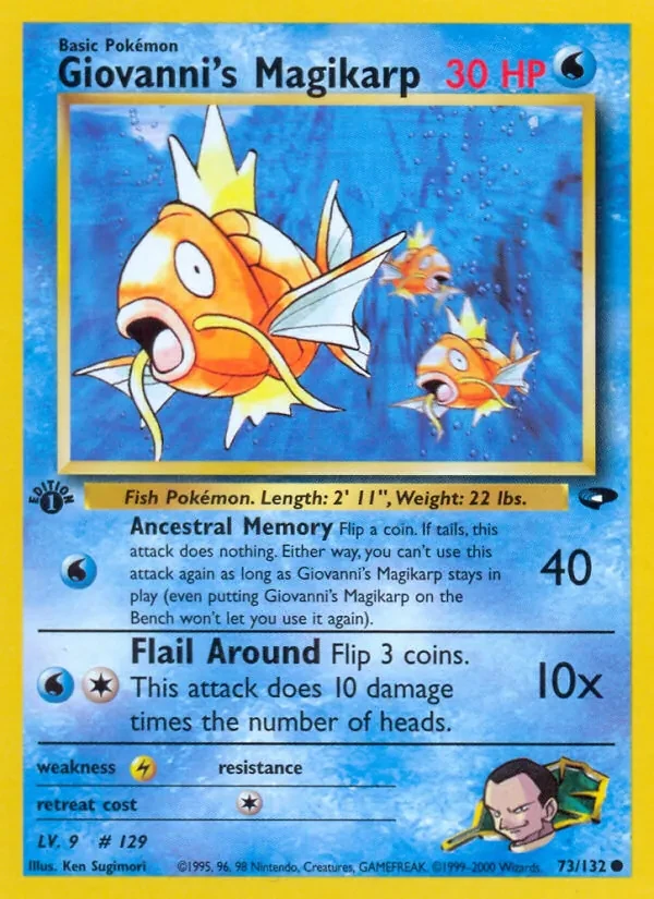 Giovanni's Magikarp 73/132 Gym Challenge Pokémon Karte