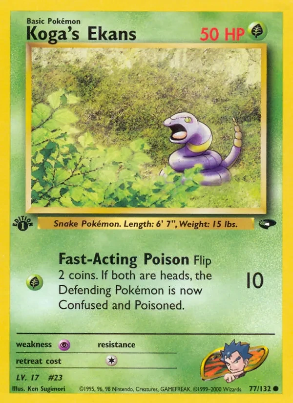 Koga's Ekans 77/132 Gym Challenge Pokémon card