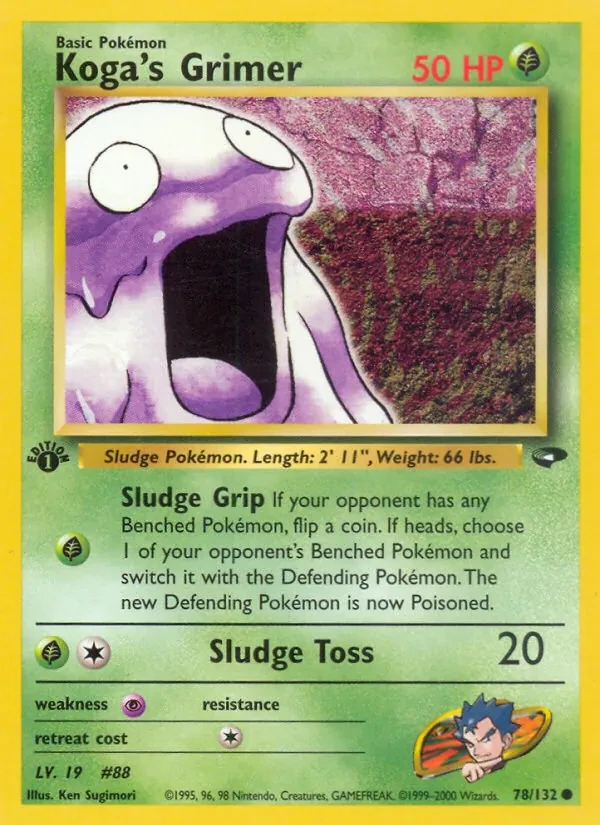 Koga's Grimer 78/132 Gym Challenge Pokémon card