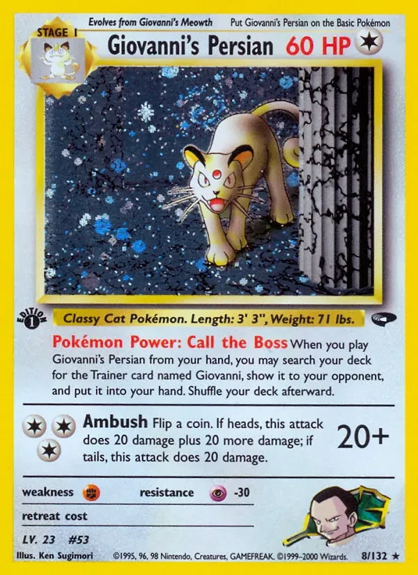 Carte Pokémon Giovanni's Persian 8/132 Gym Challenge
