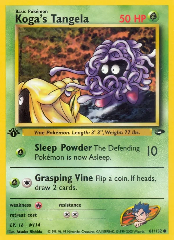 Koga's Tangela 81/132 Gym Challenge Pokémon Karte