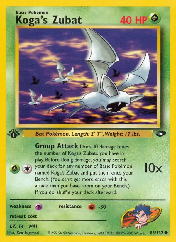 Carte Pokémon Koga's Zubat 83/132 Gym Challenge