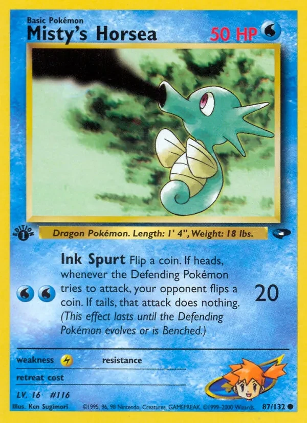 Misty's Horsea 87/132 Gym Challenge Pokémon card