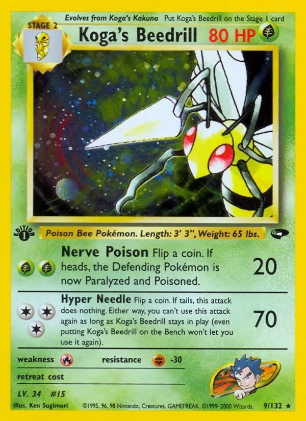 Koga's Beedrill 9/132 Gym Challenge Pokémon card