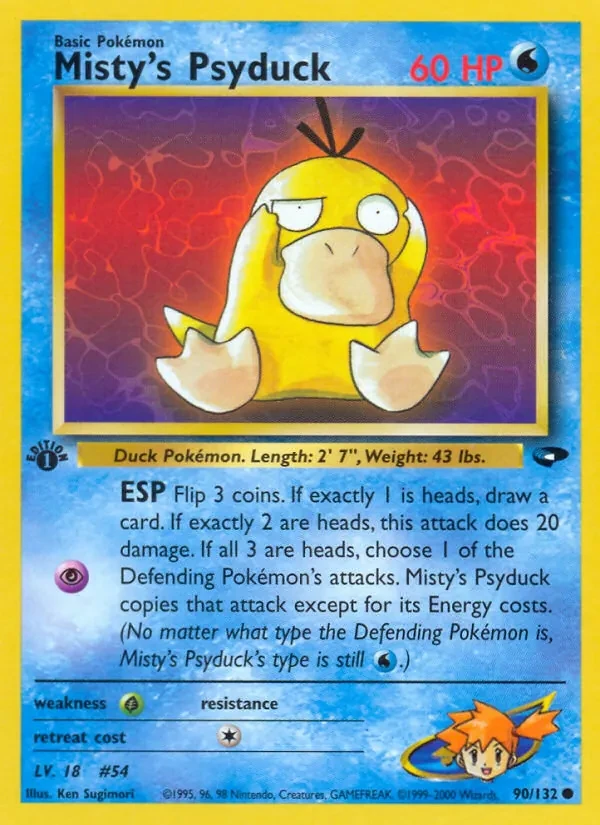 Misty's Psyduck 90/132 Gym Challenge Pokémon card