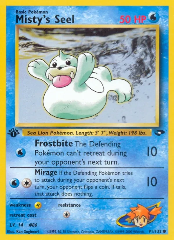 Misty's Seel 91/132 Gym Challenge Pokémon card