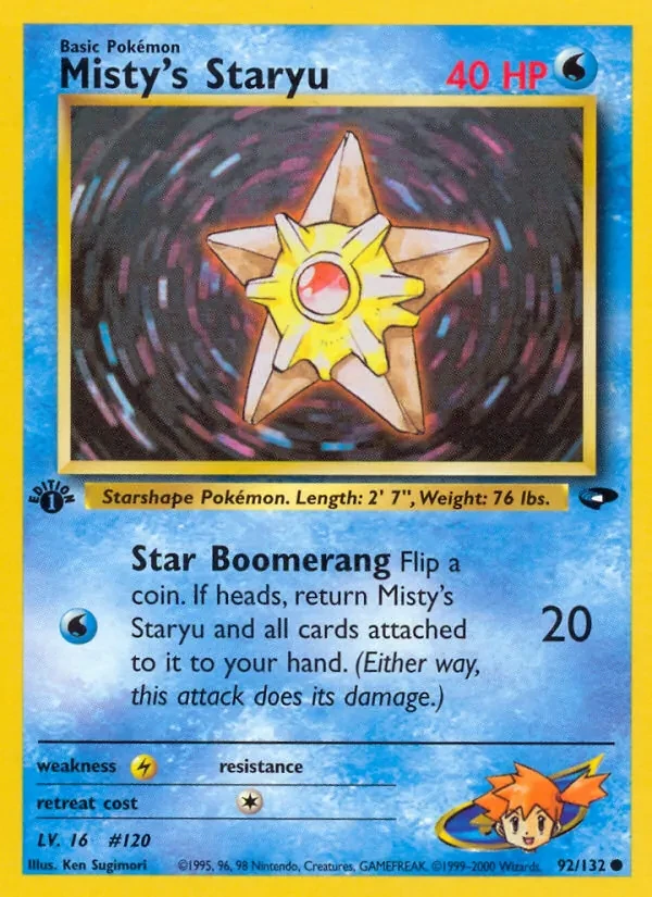 Misty's Staryu 92/132 Gym Challenge Pokémon Karte